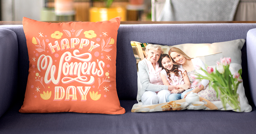 Custom photo pillow for women's day