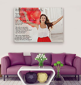 Custom lyrics on canvas prints